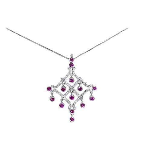 lv high jewelry pink sapphire and diamond necklace|diamond and pink sapphire pendant.